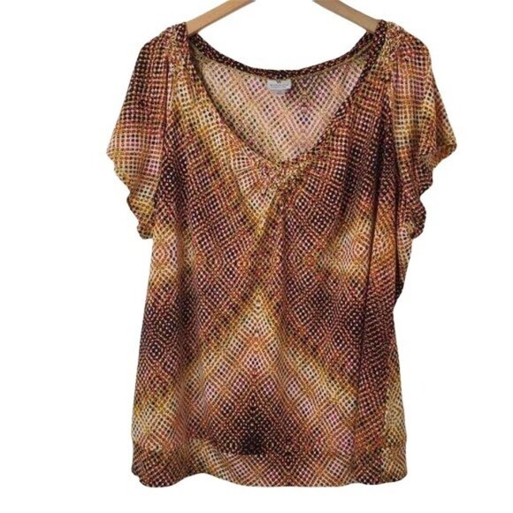 WORTHINGTON |  Multicolor Dotted Blouse - Picture 1 of 5